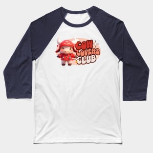 Cute Cow personified with red jacket Kids Baseball T-Shirt